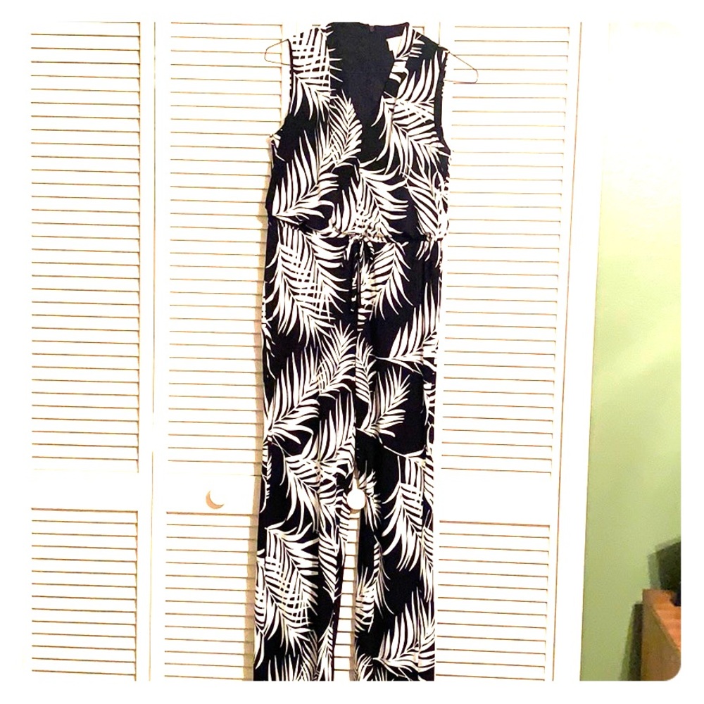 Jumpsuit, navy and white